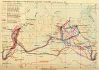 Map of the major Russian round-the-world and long voyages (russian)