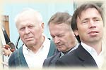 On the right - K. M. Zinich, the winner of the competition for the best project of a monument to N. P. Rezanov; in the centre - Vladimir Trofimov, the author of the book 