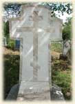 The monument on the place of the supposed reburial of Rezanov, the Holy Trinity cemetery. Krasnoyarsk.